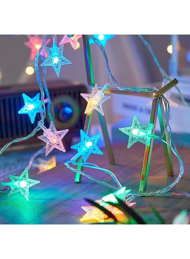BABONA Star LED String Lights, Ramadan LED Lights, 6-Meter Colorful Curtain and String Lights, Battery Operated, Ramadan and Eid Decorations for Home, Bedroom and Window - Image 2