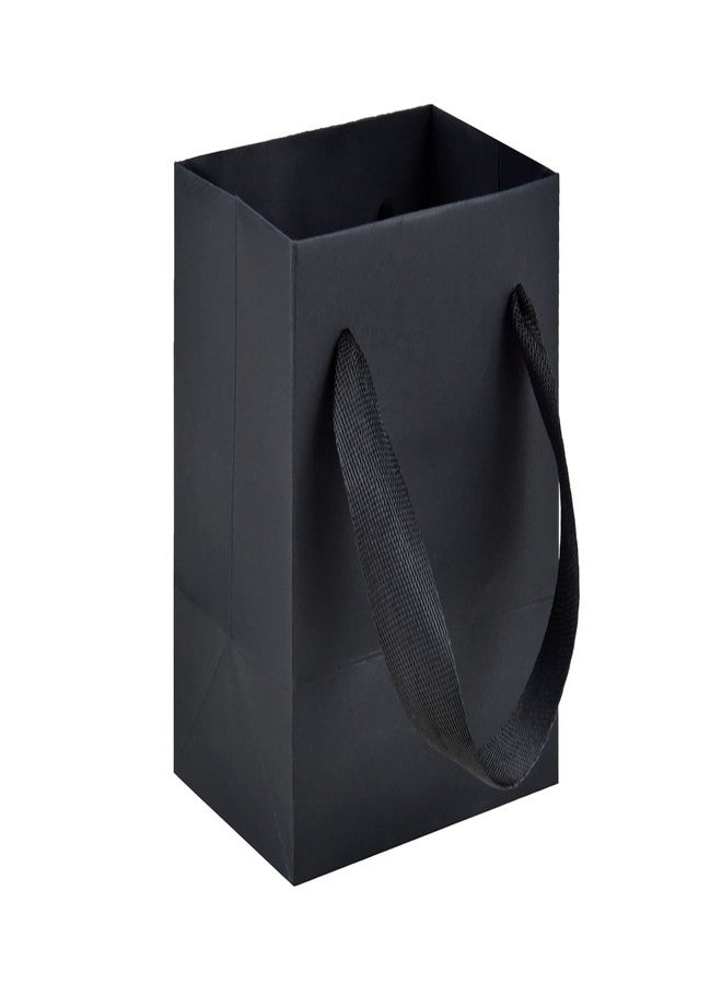 HUAPRINT 30 Pack Black Gift Bags with Ribbon Handles,4x2.75x4.5 inch Paper Bag Bulk for Shopping Party Favor Merchandise Business Wedding Craft Retail Holiday - Image 1