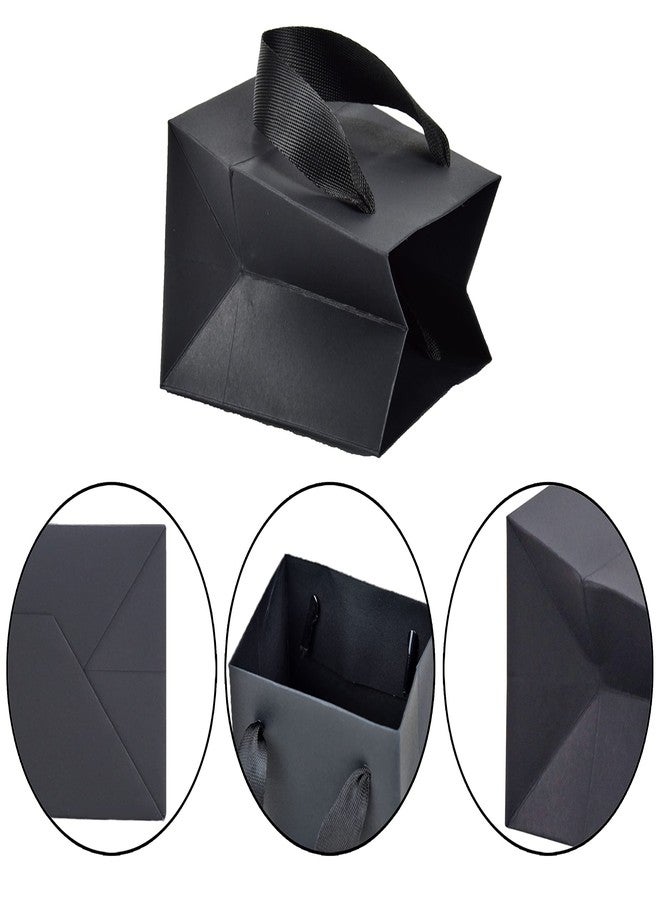 HUAPRINT 30 Pack Black Gift Bags with Ribbon Handles,4x2.75x4.5 inch Paper Bag Bulk for Shopping Party Favor Merchandise Business Wedding Craft Retail Holiday - Image 3