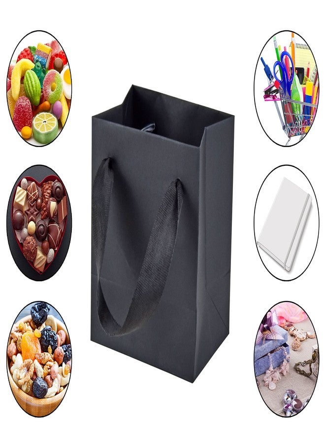 HUAPRINT 30 Pack Black Gift Bags with Ribbon Handles,4x2.75x4.5 inch Paper Bag Bulk for Shopping Party Favor Merchandise Business Wedding Craft Retail Holiday - Image 4