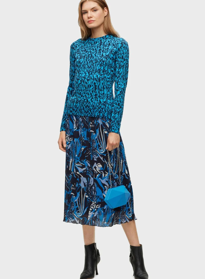 BOSS High Waist Printed Skirt