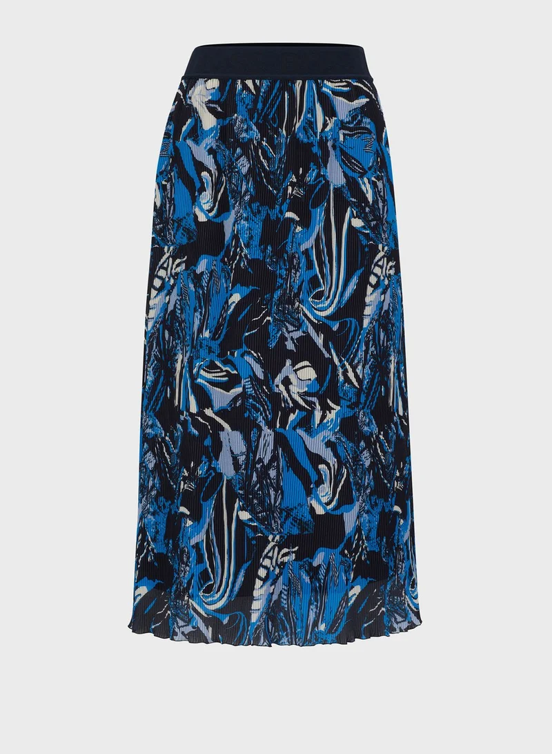 BOSS High Waist Printed Skirt