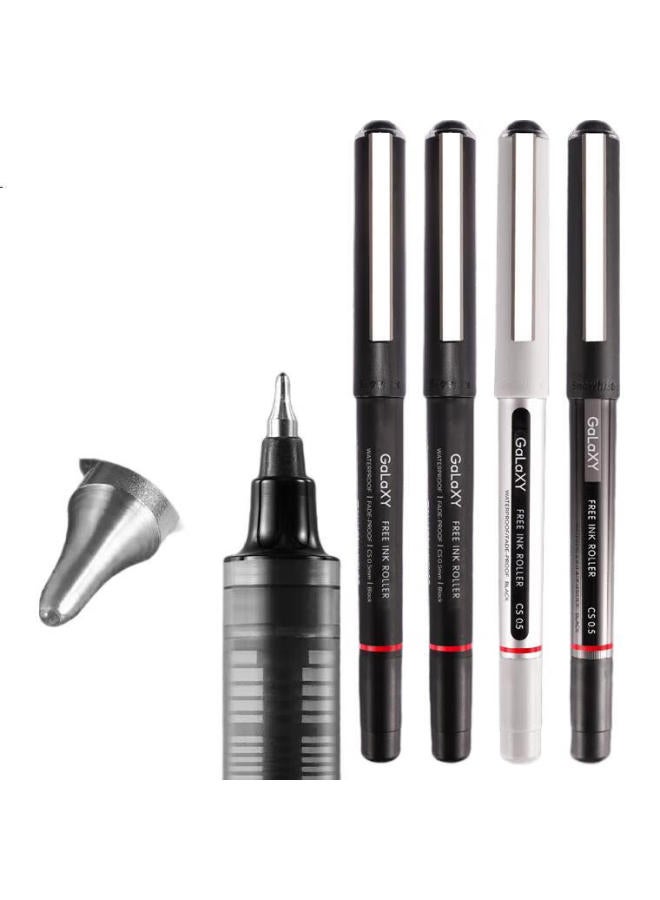 Snowhite Waterproof Direct Liquid Pen, Quick-Drying Signature Pen, Direct Liquid Rollerball Pen, 0.5Mm, Business And Student Gel Pen, Cs Pen Tip, Galaxy Series, Three Styles, One Each - Image 1