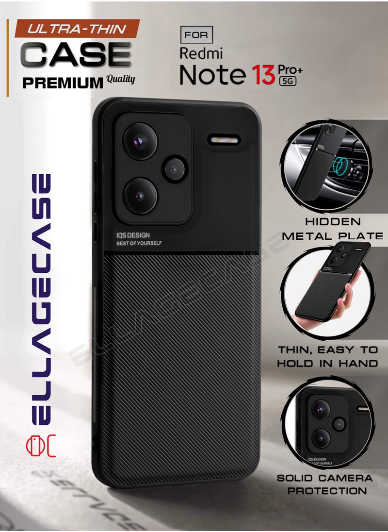 ELLAGECASE Premium Ultra-Thin Case for Xiaomi Redmi Note 13 Pro Plus 5G, Hidden Metal Plate, Slim Design, Easy to Hold, and Enhanced Camera Protection  - Image 1