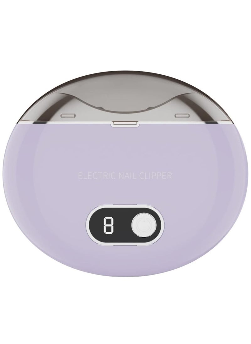 Captaintech Automatic Electric Nail Clipper - Rechargeable Safety Fingernail Trimmer and Filer for Adults, Seniors, Infants, Babies, Kids, Men, and Women (Purple) - Perfect Gift for All Ages  - Image 1