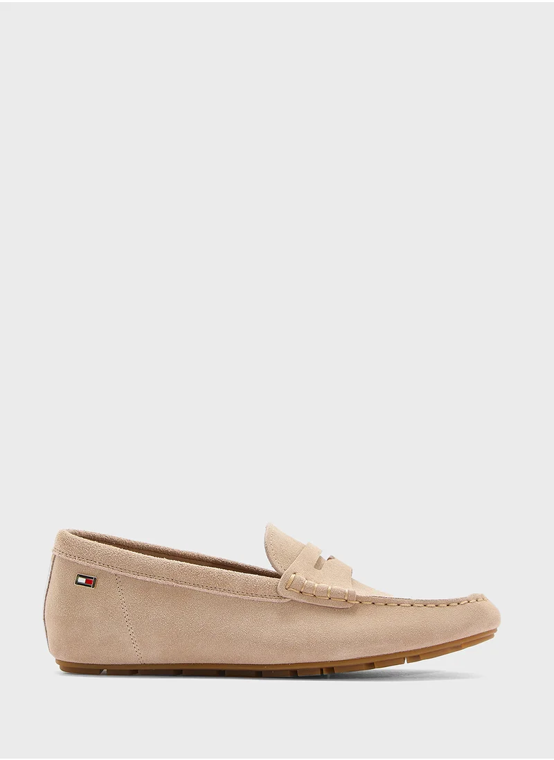 تومي هيلفيغر Flag Soft Suede Driver Loafers