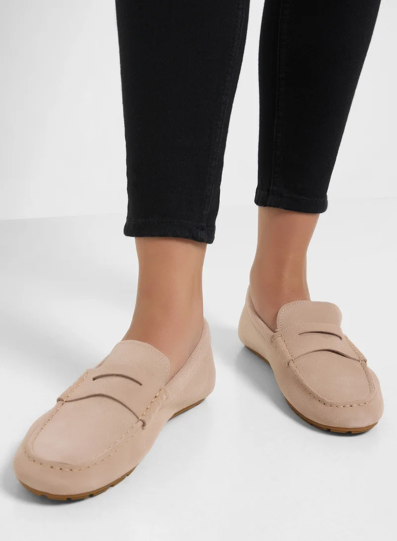 TOMMY HILFIGER Flag Soft Suede Driver Loafers
