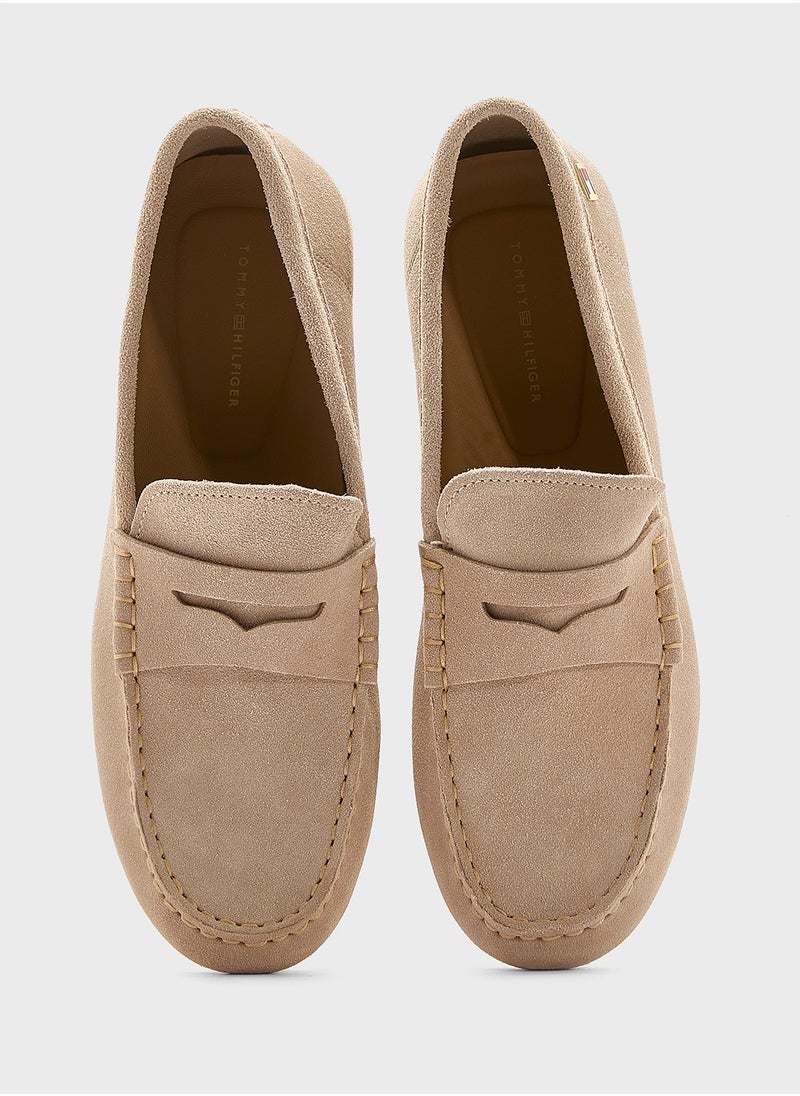 TOMMY HILFIGER Flag Soft Suede Driver Loafers  - Image 4