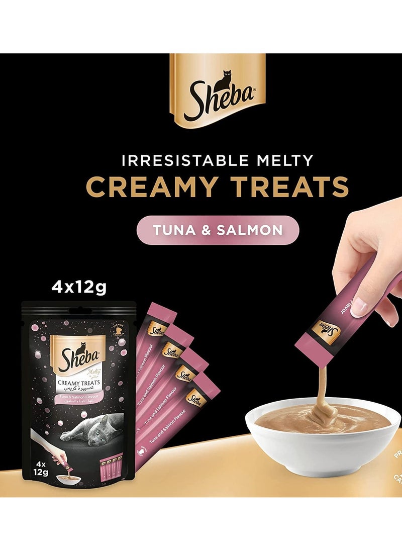 Sheba Cat Food Creamy Tuna And Salmon Flavor 4 x 12 g 3 Pack  - Image 2