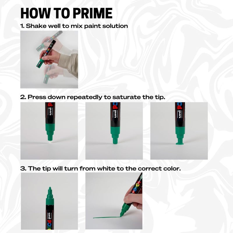 posca Authentic Marker, 1 White Professional Grade Paint Marker with 1MR Extra Fine Tip - Image 2