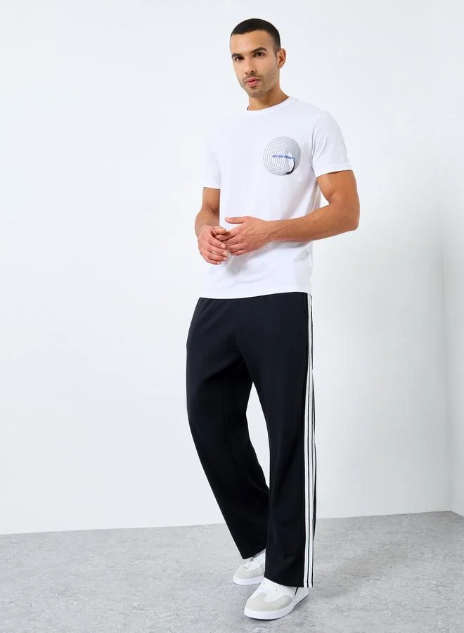 Styli Styli Solid Oversized Side Tape Fleece Joggers