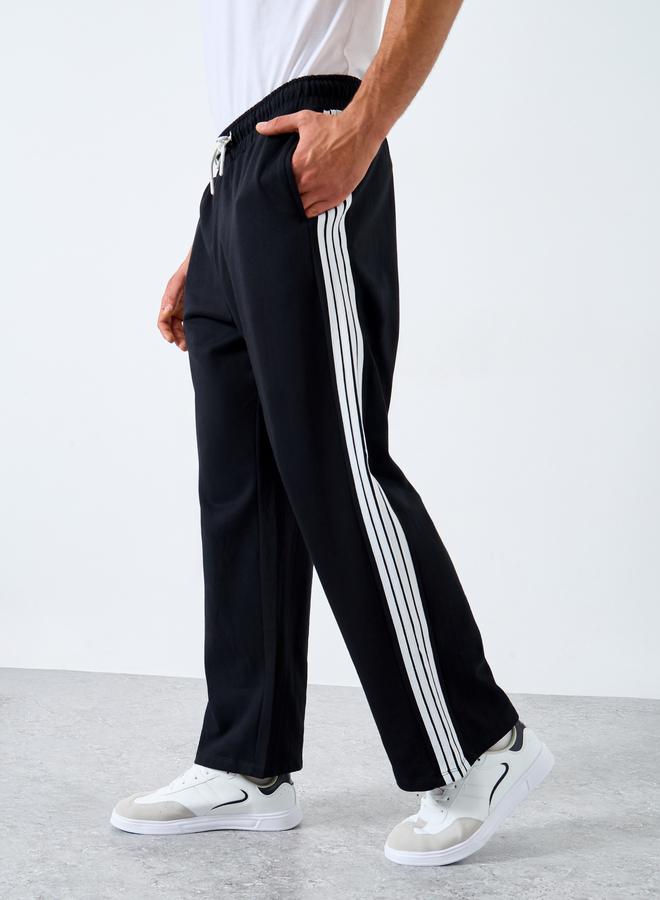 Styli Solid Oversized Side Tape Fleece Joggers - Image 1