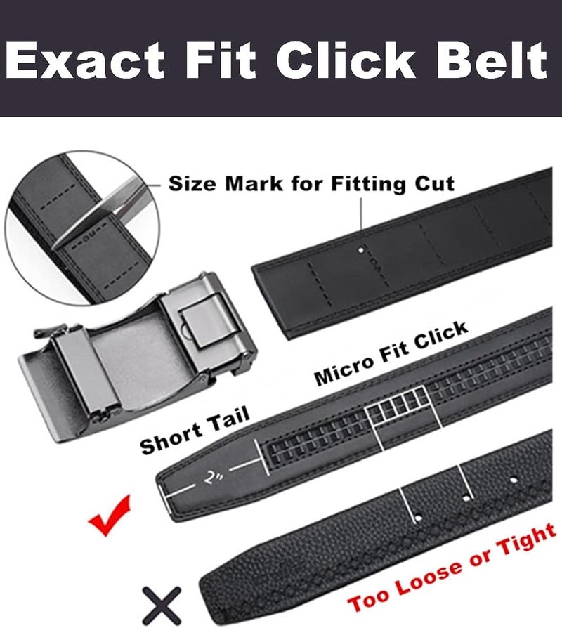 Contacts Genuine Leather Belt for Men with Easier Adjustable Autolock Buckle - Micro Adjustable Belt Fit Everywhere |Formal & Casual | Gift Box - Image 3