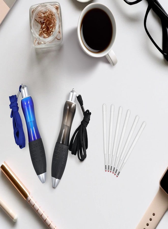 NQEUEPN 2pcs Big Fat Pens with 12 Refills, Large Bold Grip Pens Large Wide Grip Pens Aids Writing for Elderly Hand Tremors Weak Hand(Black, Blue) - Image 3