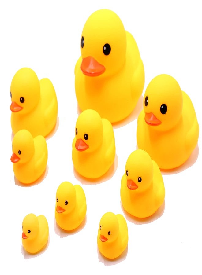 FIVOENDAR Bath Duck Toys 9 Pcs Rubber Duck Family Squeak & Float Ducks Baby Shower Toy for Toddlers Boys Girls - Image 1
