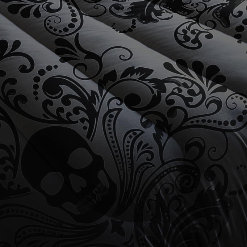 Tuzaovy Skull Bedding Set Queen Size,Goth Bedding Sets Queen with Comforter,Skull Comforter Set,Bohemian Bedding Queen Comforter Set,Gothic Bedding Decor Queen Comforter Set Western Boho Hippie - Image 5
