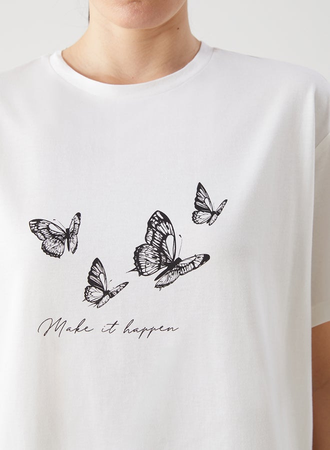 LC WAIKIKI Crew Neck Printed Jersey Women's T-Shirt - Image 3