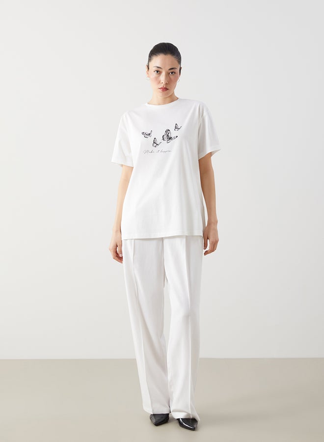 LC WAIKIKI Crew Neck Printed Jersey Women's T-Shirt - Image 2