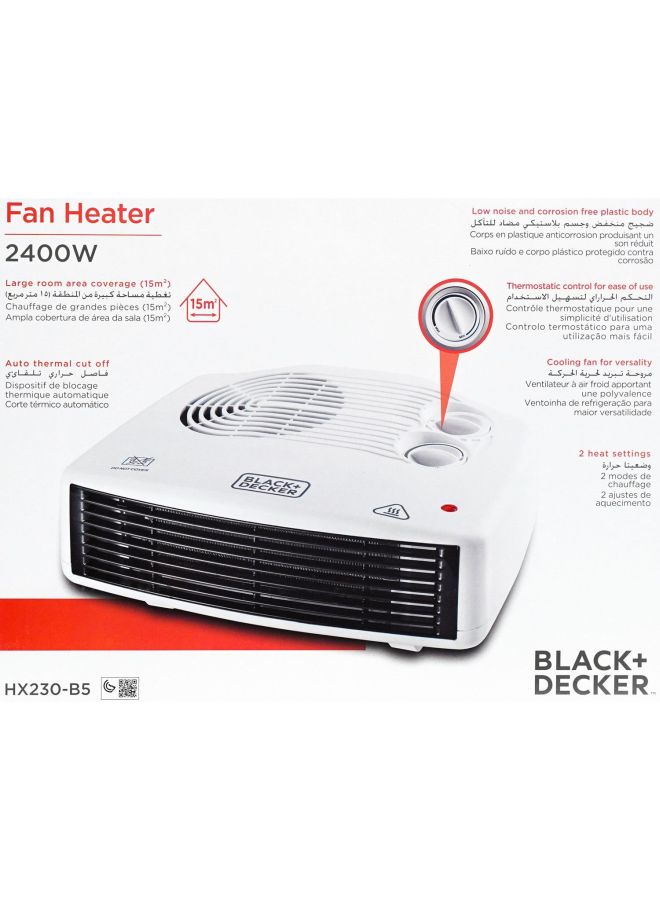 BLACK+DECKER Horizontal Fan Heater 2400 W HX230-B9 White - Image 5