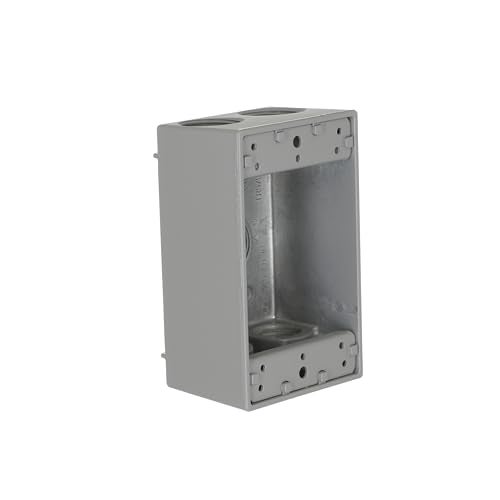 Bell Hubbell-Raco 5331-0 Weatherproof Box, 1 Gang, 18.3 Cu-in X 4-1/2 in L X 2-3/4 in W X 2 in D, 5-3/4-Inch, Gray - Image 3