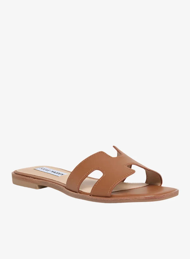 Hadyn Cognac Leather Flat Sandals