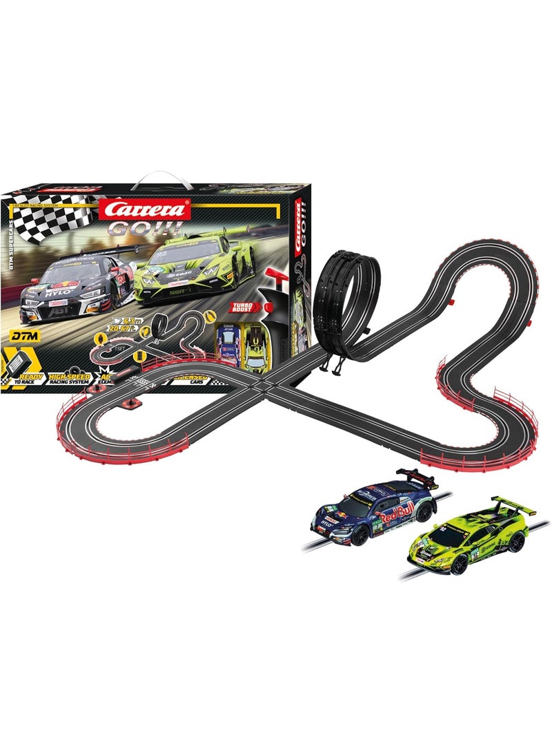 Carrera GO!!! DTM Supercars Slot Car Racing Set - 6.3m Track with 2 Supercars, Model 20062595 - Image 1