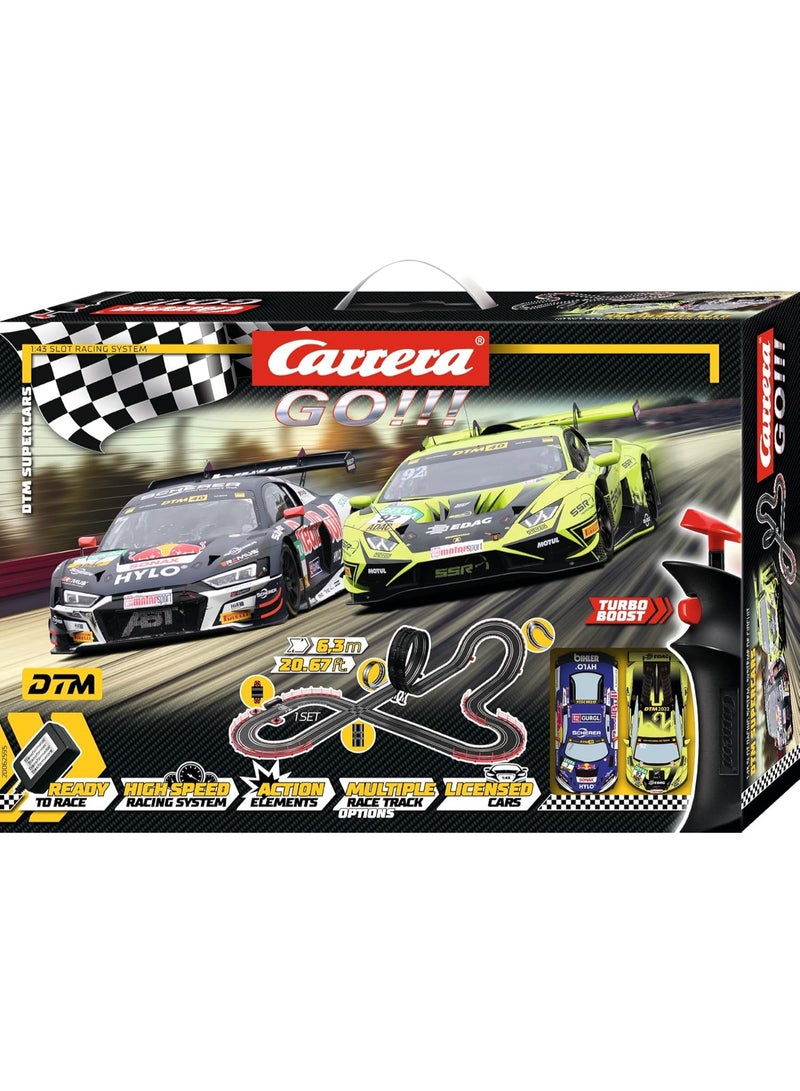 Carrera GO!!! DTM Supercars Slot Car Racing Set - 6.3m Track with 2 Supercars, Model 20062595 - Image 4