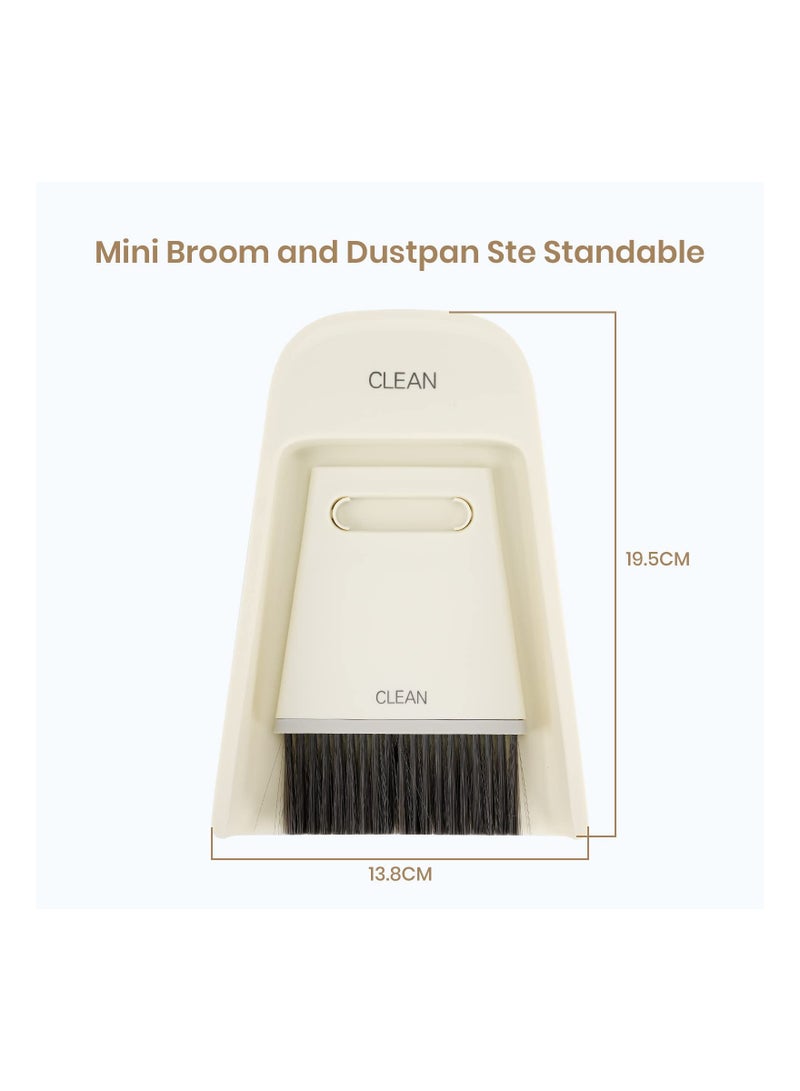 Zikra Suntown Bar Table Cleaning Brush Set, Coffee Table Cleaning Brush, Mini Desktop Cleaning Brush, 1 Dustpan + 2 Brush Heads, Mini Broom Dustpan Combination Set for Barista Home Kitchen - Image 3