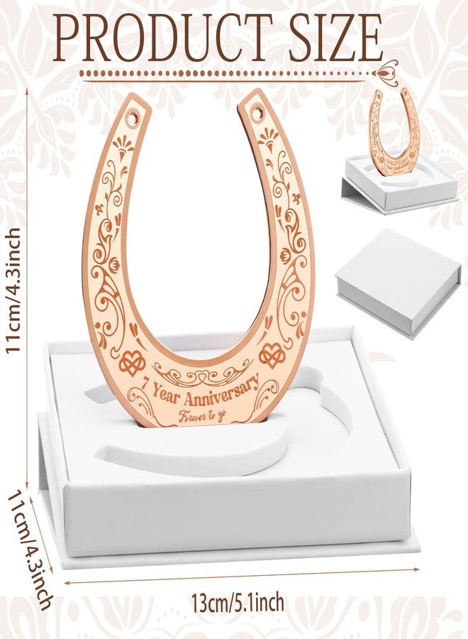 رتيري هدايا نحاسية للذكرى السنوية السابعة للزواج، هدية زفاف للزوجين بمناسبة الذكرى السنوية السابعة للزواج، هدية على شكل حدوة حصان، هدايا نحاسية للذكرى السنوية السابعة للزواج مع علبة هدايا للرجال. - Image 5