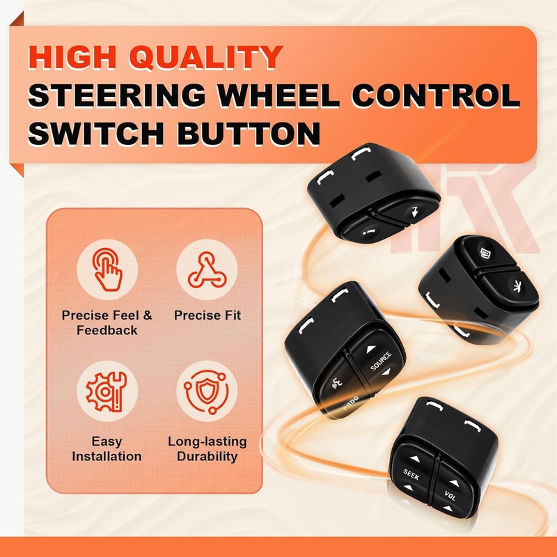 Reeoutdoor Steering Wheel Control Switch Button Replacement for 2003-2009 Silverado Suburban Tahoe Avalanche GMC Sierra Yukon Escalade Replaces# 21997738, 21997739, 1999442, 1999443 - Image 5