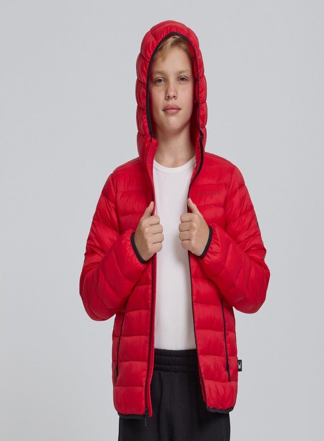 Spyder Packable Boys Puffer Jacket with Hood, Lightweight Boys Winter Jacket, Red, 4 - Image 5
