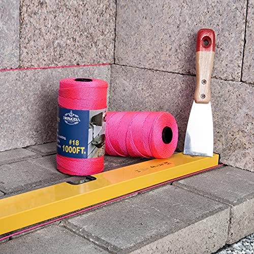 HONGDA Mason Line, 1000 Feet #18 Braided Nylon Mason line String Perfect for Masonry Jobs and for The Layout of General Construction, Gardening, DIY Project, Fluorescent Pink - Image 5