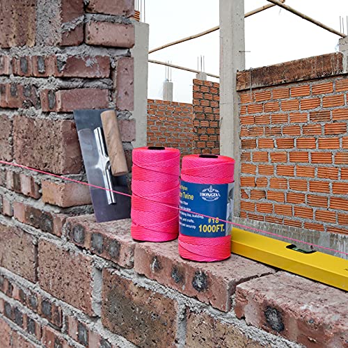 HONGDA Mason Line, 1000 Feet #18 Braided Nylon Mason line String Perfect for Masonry Jobs and for The Layout of General Construction, Gardening, DIY Project, Fluorescent Pink - Image 4