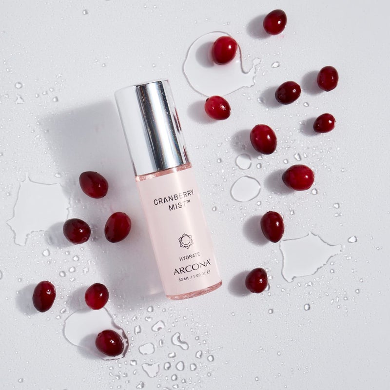 ARCONA Cranberry Mist - Vitamin C, Cranberry Extract, Manganese, Zinc + Moringa Seed Extract Revitalizes, Hydrates + Brightens - 1.69 Fl Oz. Made In The USA - Image 2
