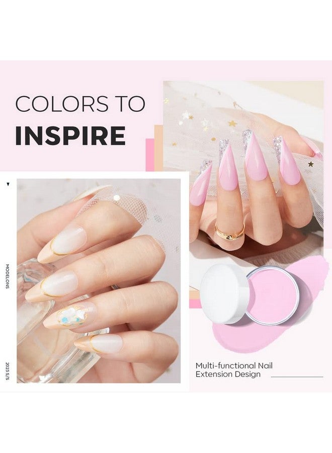 موديل ونز بودرة أكريليك موديلونز، 6 ألوان شفافة من بودرة أكريليك جيلي نود للأظافر، بودرة أكريليك بيضاء حليبية وردية نود للأظافر، بودرة أكريليك لفن الأظافر الأكريليكي، نحت الأظافر ثلاثي الأبعاد، تمديد الأظافر الفرنسية، هدايا للنساء - Image 3