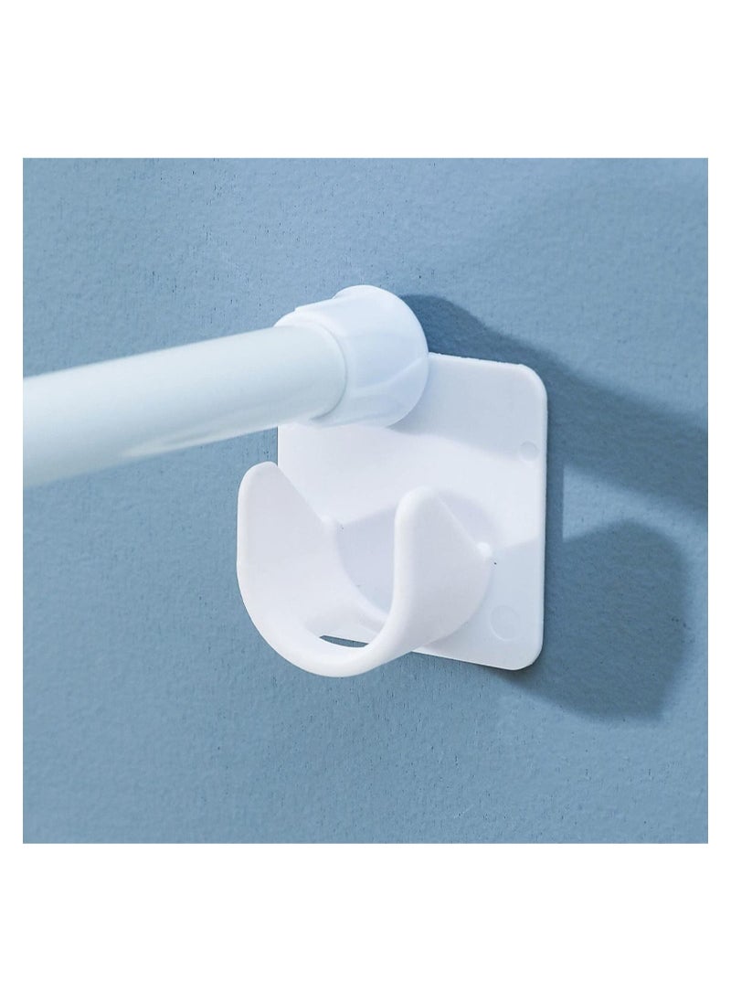 Captaintech Adhesive Shower Curtain Rod Holder, 2 Pairs Curtain Rod Bracket No Drilling, Multifunction U Shape ABS Plastic Shower Rod Retainer for Bathroom Bedroom (Shower Curtain Rod Not Included)  - Image 1