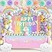 THAWAY Pastel Rainbow Birthday Decorations 182Pcs Rainbow Party Supplies Include Pastel Balloon Arch Kit with Rainbow Foil Balloons Streamer Backdrop Tablecloth Banner Garland Cake Toppers Paper Pompoms - Image 3