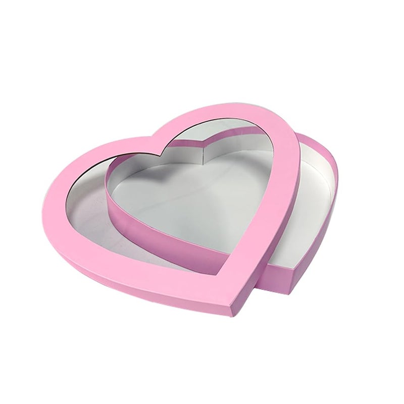 Kafucize 12.5inch Heart Shaped Gift Box Cardboard Cutouts Charcuterie Board Food Sweet Cupcake Tray Party Decorative Box (Heart, Pink) - Image 2