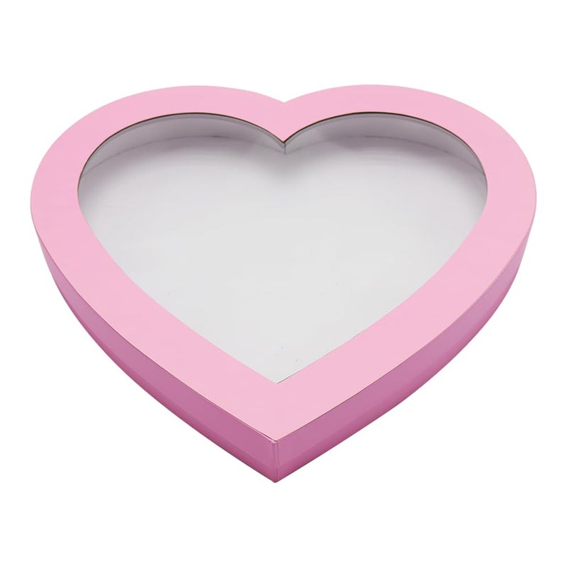 Kafucize 12.5inch Heart Shaped Gift Box Cardboard Cutouts Charcuterie Board Food Sweet Cupcake Tray Party Decorative Box (Heart, Pink) - Image 1