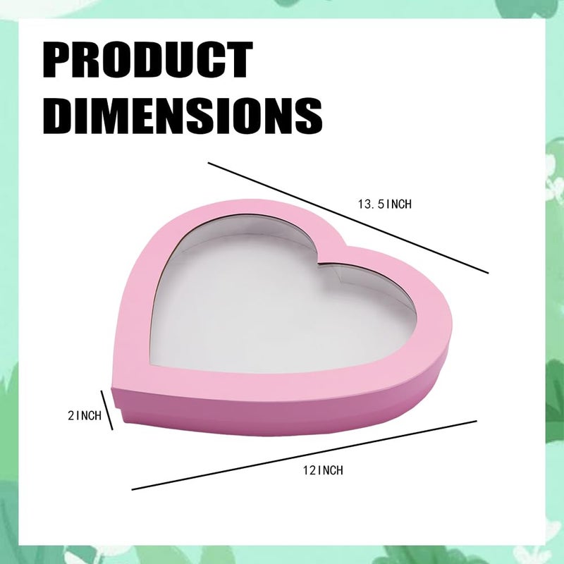 Kafucize 12.5inch Heart Shaped Gift Box Cardboard Cutouts Charcuterie Board Food Sweet Cupcake Tray Party Decorative Box (Heart, Pink) - Image 3