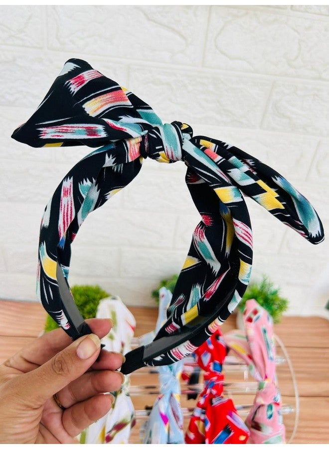 Radhya Accessories Stretchable Adjustable Knot Hairband for Girls Women Fancy Party Wedding Headband Rabbit Hair Accessories For Women(1 pc) (Black, Free) - Image 1