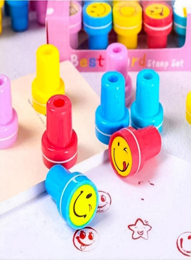 Brille Bee Kids Emoji Smile Face Stamps, Pack of 10, Toy Stamp Set (Smiley Emoji Stamps) - Image 3