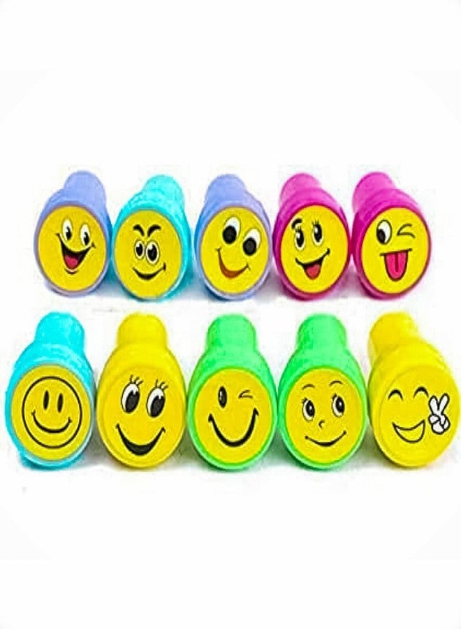 Brille Bee Kids Emoji Smile Face Stamps, Pack of 10, Toy Stamp Set (Smiley Emoji Stamps) - Image 4