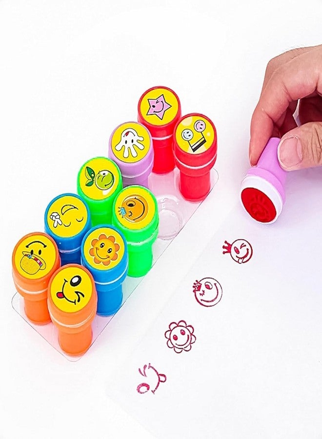 Brille Bee Kids Emoji Smile Face Stamps, Pack of 10, Toy Stamp Set (Smiley Emoji Stamps) - Image 5