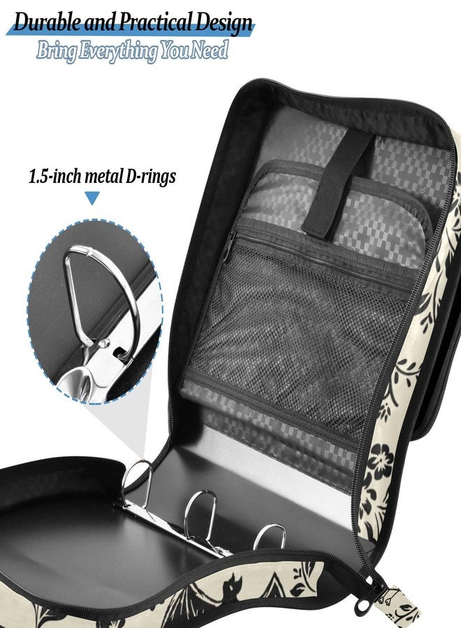 XUWU Goth Bat Flowers Binder Bag 3 Ring Zipper with Handle Shoulder Strap for School Work Office Organizer Storage Case - Image 4