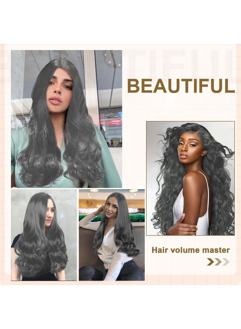 SYOSI Long Wavy Wig with Soft Synthetic Fibers for Natural Look and Full Volume, Adjustable Cap and Easy to Style, Ideal for Cosplay, Daily Wear, Parties for Women and Girls (Silver Grey) - Image 4