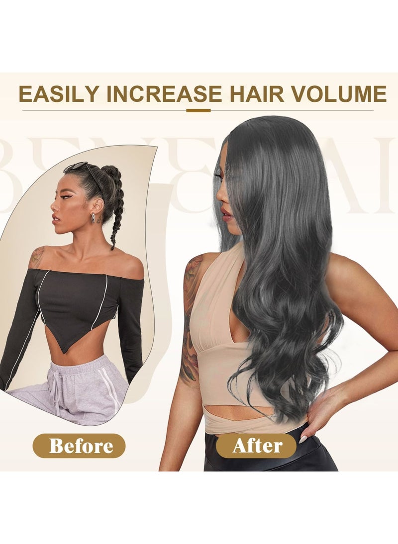 SYOSI Long Wavy Wig with Soft Synthetic Fibers for Natural Look and Full Volume, Adjustable Cap and Easy to Style, Ideal for Cosplay, Daily Wear, Parties for Women and Girls (Silver Grey) - Image 5