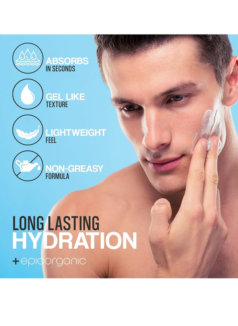 Epic Organicum - Mens Face Cream | Anti Aging & Hydrating Face Moisturizer | Hyaluronic Acid, Collagen & Vitamin E Cream | Men's Skin Care | Moisturizer Face Cream | 8oz - Image 1