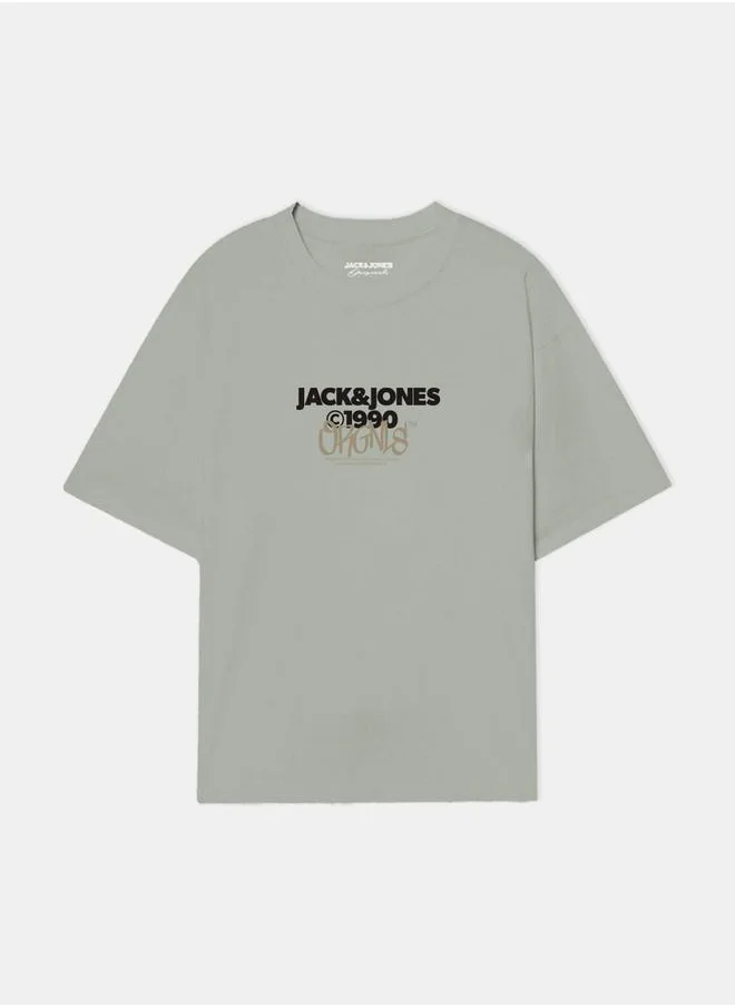 جاك اند جونز Bushwick Crew Neck Printed T-Shirt