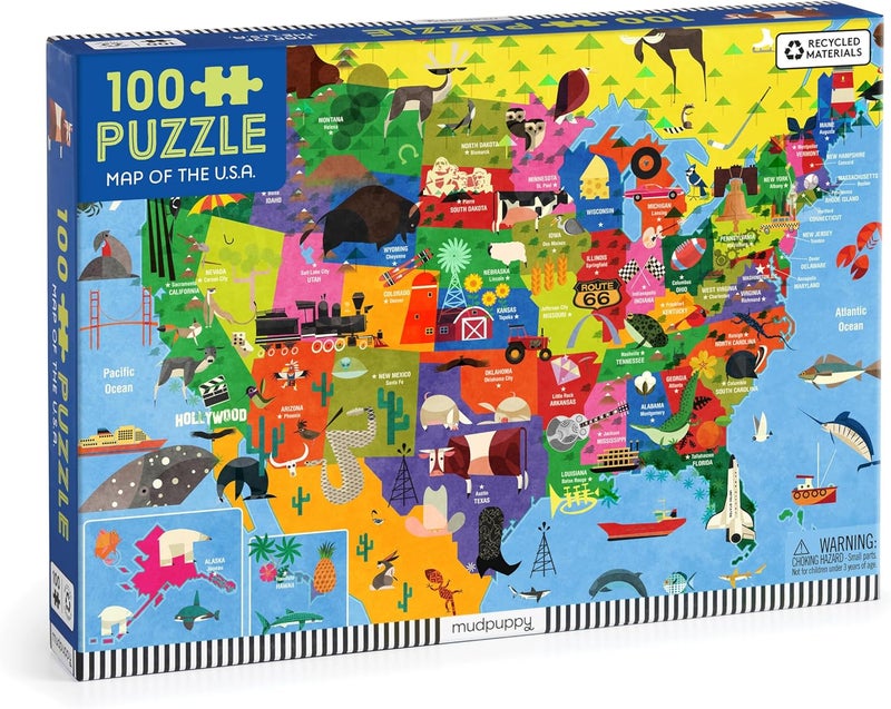 Mudpuppy Map of the U.S.A. 100 Piece Puzzle - Image 1